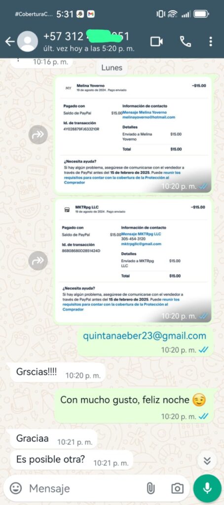 recargar una cuenta de PayPal