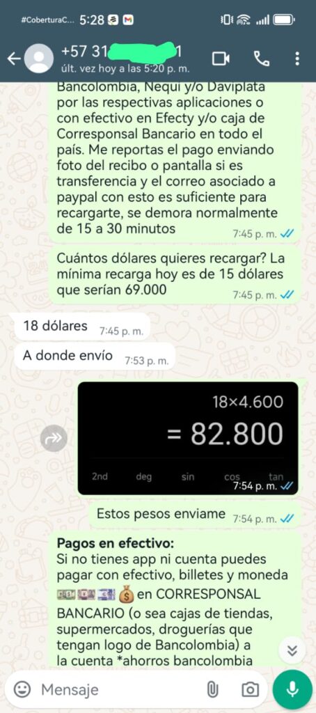 como recargar PayPal en Colombia