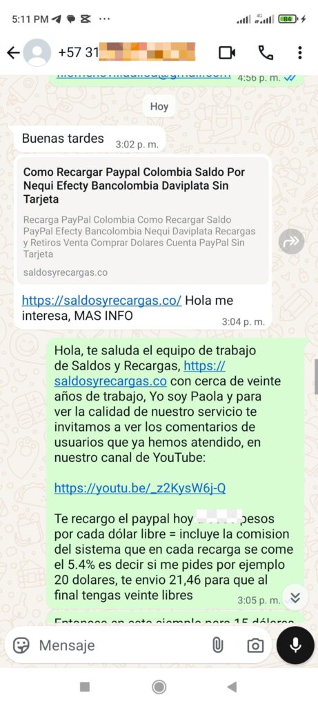 El saludo de hoy cliente paypal