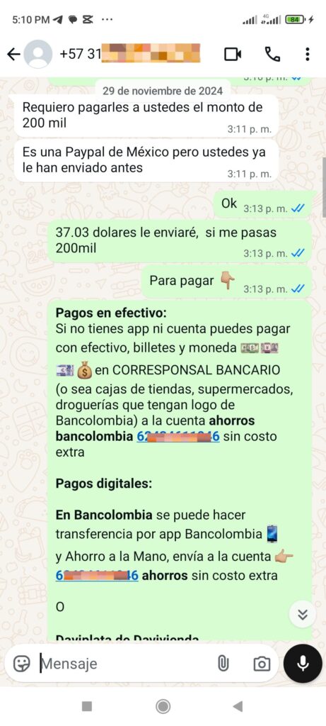 lo que nos consulta el cliente